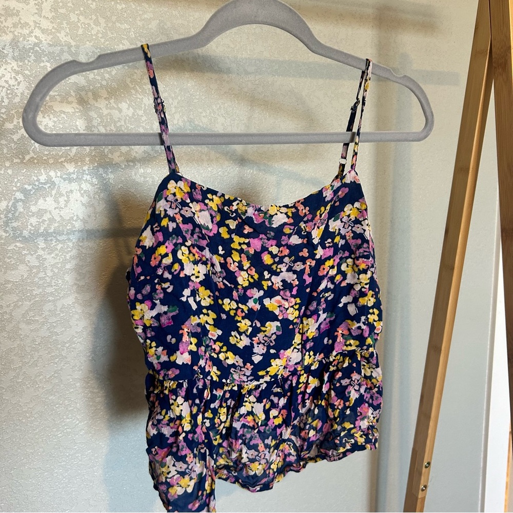 Lush floral, spaghetti strap cami blouse. Size small.